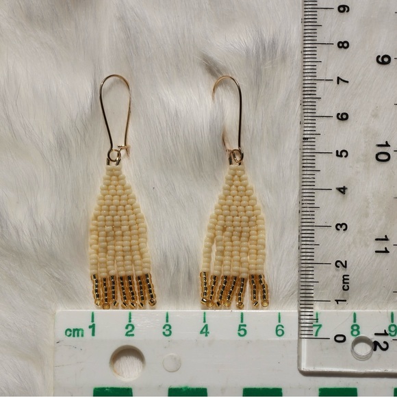 Indigenous Beaded Fringe Earrings - Picture 2 of 2